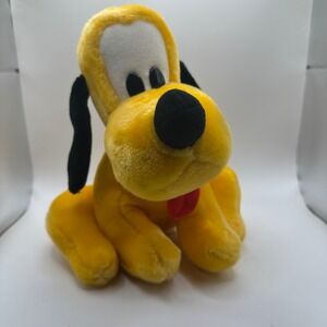 Vintage Disney Pluto Plush Stuffed Animal Yellow Dog‎ Red Collar Toy